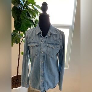 Aritzia Western Denim Button-Up Shirt